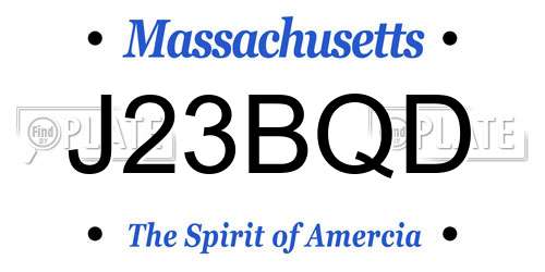 J23BQD Massachusetts License Plate