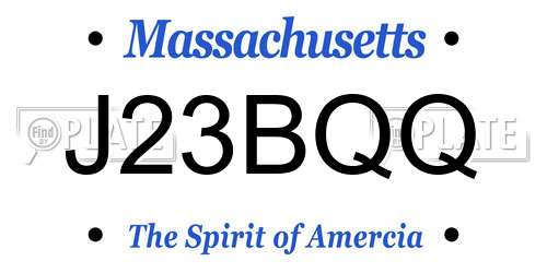 J23BQQ Massachusetts License Plate