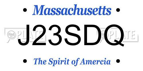 J23SDQ Massachusetts License Plate