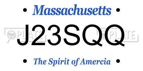 J23SQQ Massachusetts License Plate