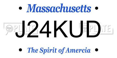 J24KUD Massachusetts License Plate