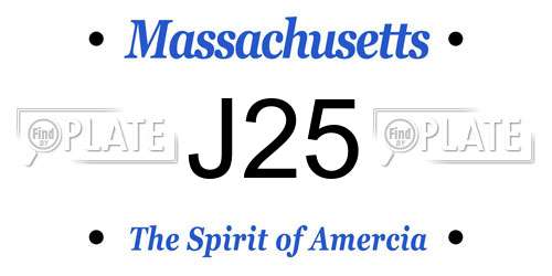 J25 Massachusetts License Plate