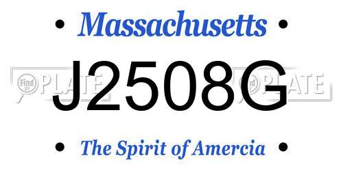 J2508G Massachusetts License Plate