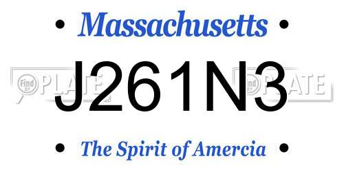 J261N3 Massachusetts License Plate