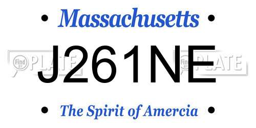 J261NE Massachusetts License Plate