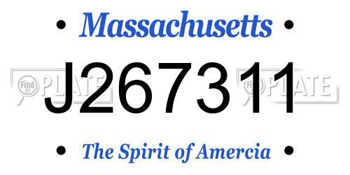 J267311 Massachusetts License Plate