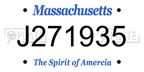 J271935 Massachusetts License Plate