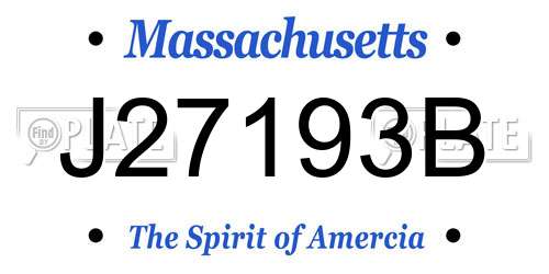 J27193B Massachusetts License Plate