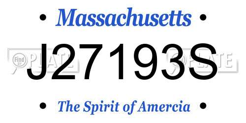 J27193S Massachusetts License Plate