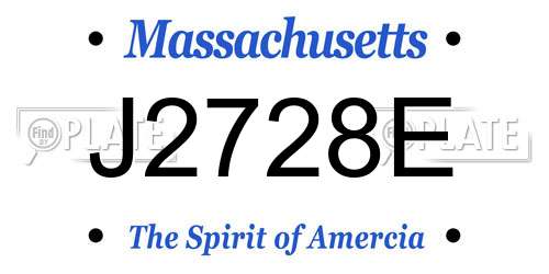 J2728E Massachusetts License Plate