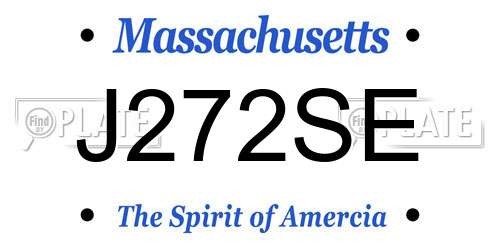 J272SE Massachusetts License Plate