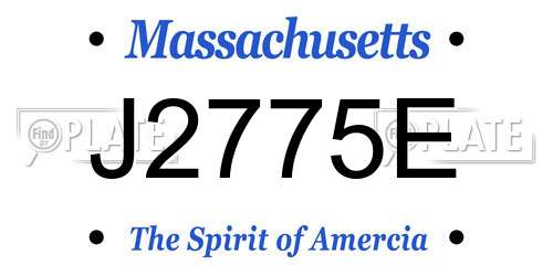 J2775E Massachusetts License Plate