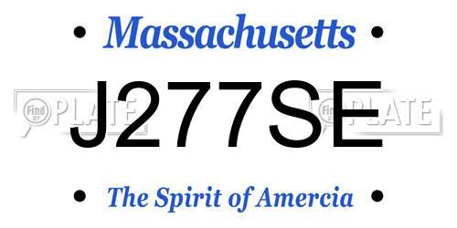 J277SE Massachusetts License Plate