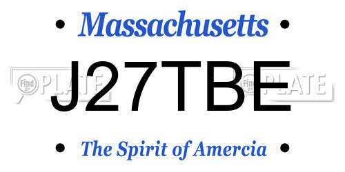 J27TBE Massachusetts License Plate