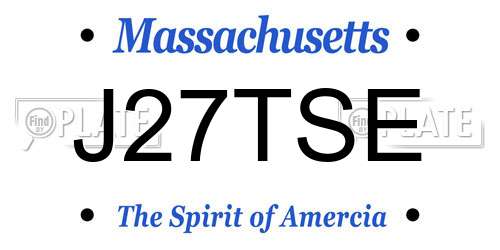 J27TSE Massachusetts License Plate