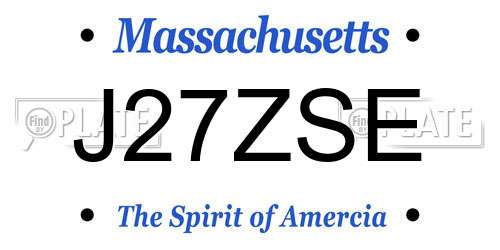 J27ZSE Massachusetts License Plate