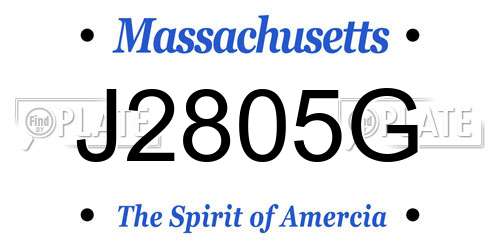 J2805G Massachusetts License Plate
