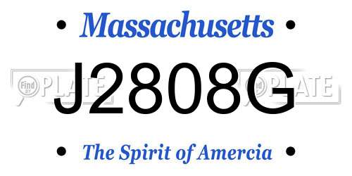 J2808G Massachusetts License Plate