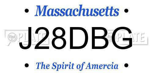 J28DBG Massachusetts License Plate