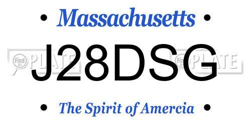 J28DSG Massachusetts License Plate