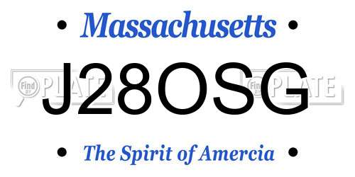 J28OSG Massachusetts License Plate