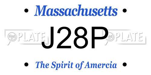 J28P Massachusetts License Plate