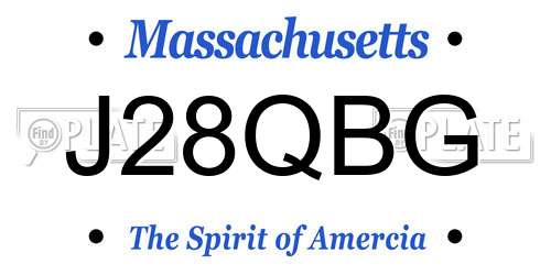J28QBG Massachusetts License Plate
