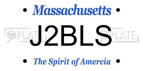 J2BLS Massachusetts License Plate