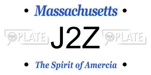 J2Z Massachusetts License Plate