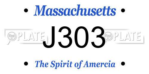 J303 Massachusetts License Plate
