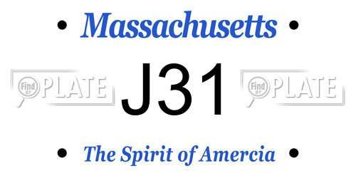 J31 Massachusetts License Plate