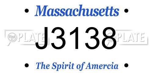 J3138 Massachusetts License Plate