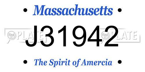 J31942 Massachusetts License Plate