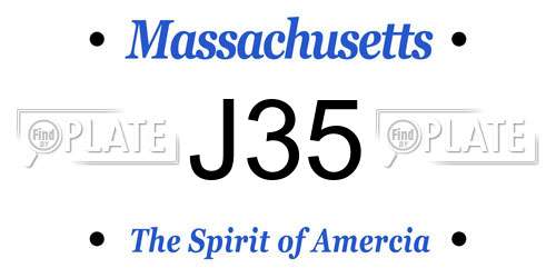 J35 Massachusetts License Plate