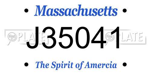 J35041 Massachusetts License Plate