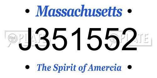 J351552 Massachusetts License Plate