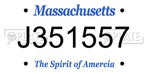 J351557 Massachusetts License Plate