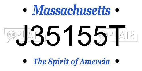 J35155T Massachusetts License Plate