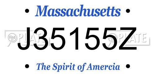 J35155Z Massachusetts License Plate