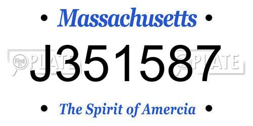 J351587 Massachusetts License Plate