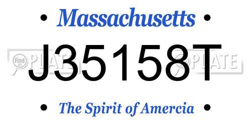 J35158T Massachusetts License Plate