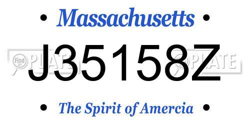J35158Z Massachusetts License Plate