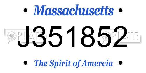 J351852 Massachusetts License Plate