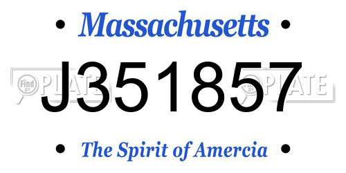 J351857 Massachusetts License Plate