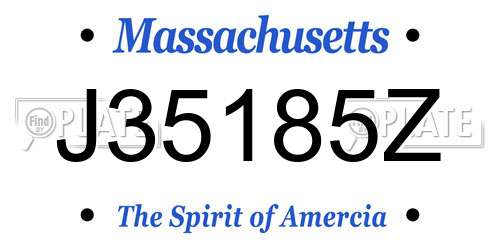 J35185Z Massachusetts License Plate
