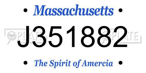 J351882 Massachusetts License Plate