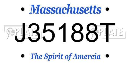 J35188T Massachusetts License Plate