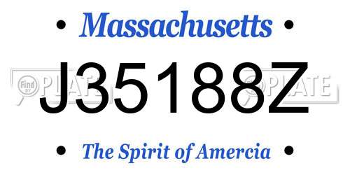 J35188Z Massachusetts License Plate