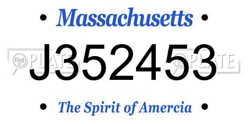 J352453 Massachusetts License Plate