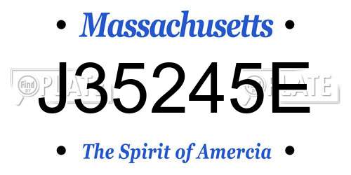 J35245E Massachusetts License Plate